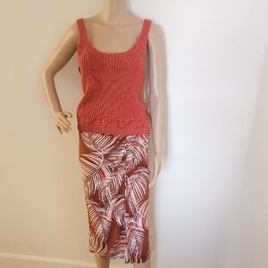 Liz Claiborne Tropical Print Midi Skirt size M